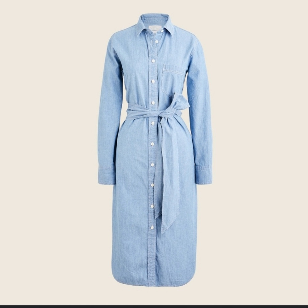 J. Crew Classic Fit Shirt Dress Denim Blue - Picture 2 of 4